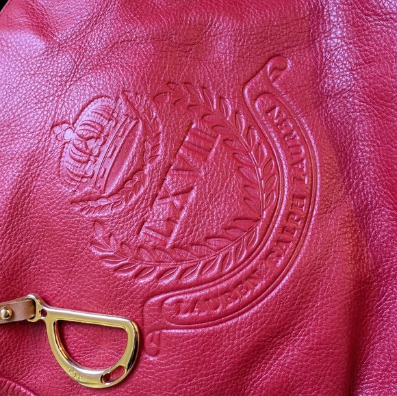 Lauren Ralph Lauren Red Leather Classic Premium Bag - Picture 2 of 11